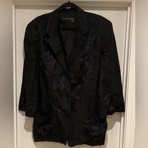 Vintage Donna Karan New York Blazer 100% Linen Size 12